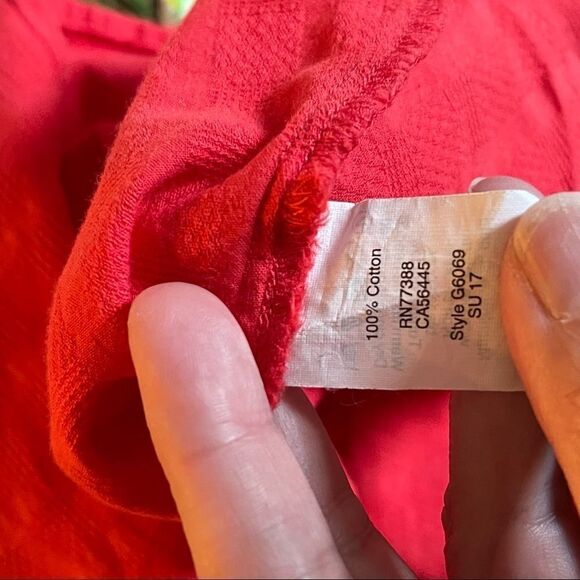 J. Crew Red Textured Off The Shoulder Top Blouse Sz XS - Picture 4 of 4